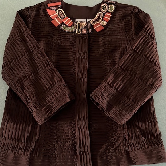 Chico's Jackets & Blazers - Chico’s Woman’s Jacket Size 1 Color Brown Decorated